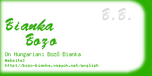 bianka bozo business card